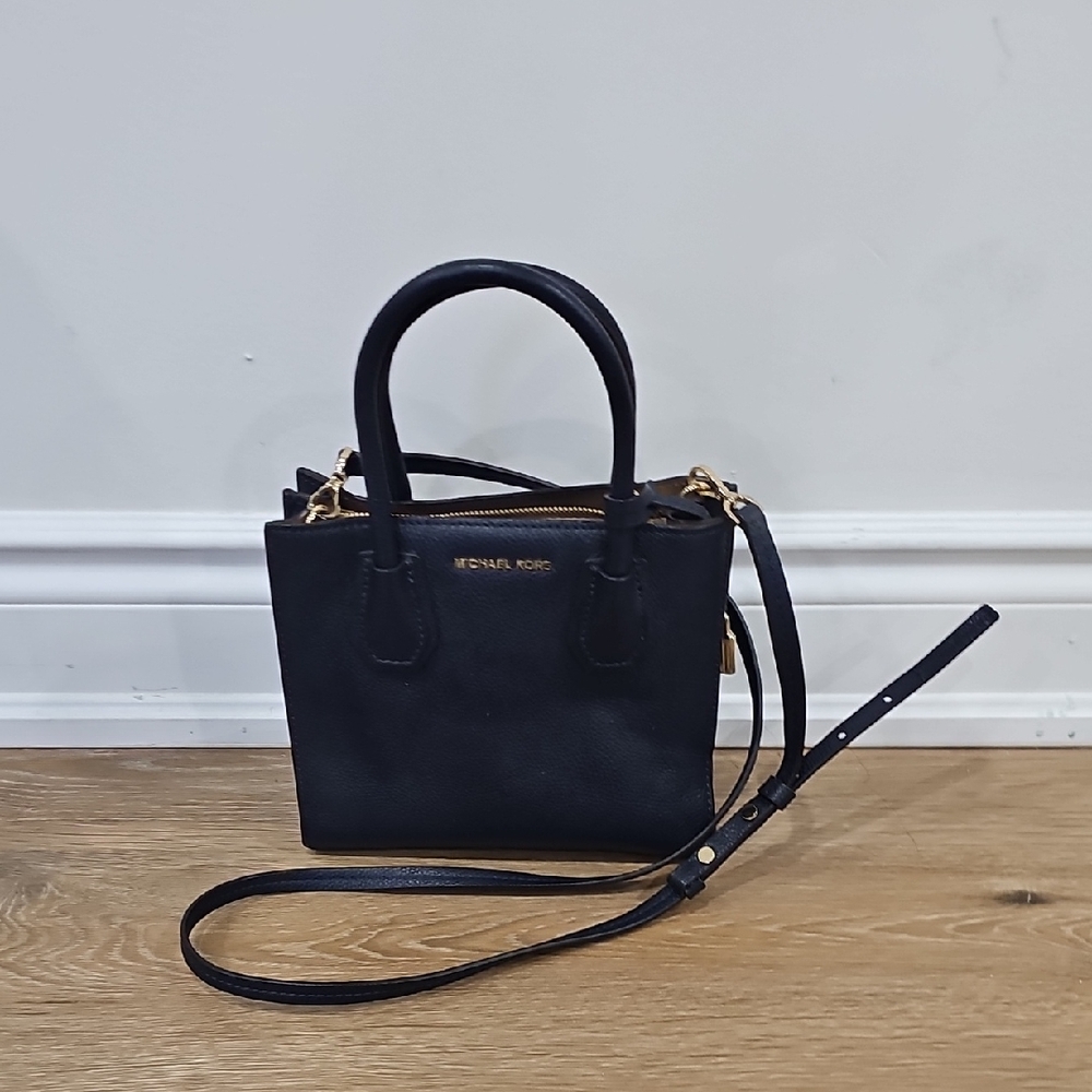 Michael Kors Navy Mini Bag with Gold Details
